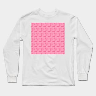 Dachshund Double Pink Pattern Long Sleeve T-Shirt